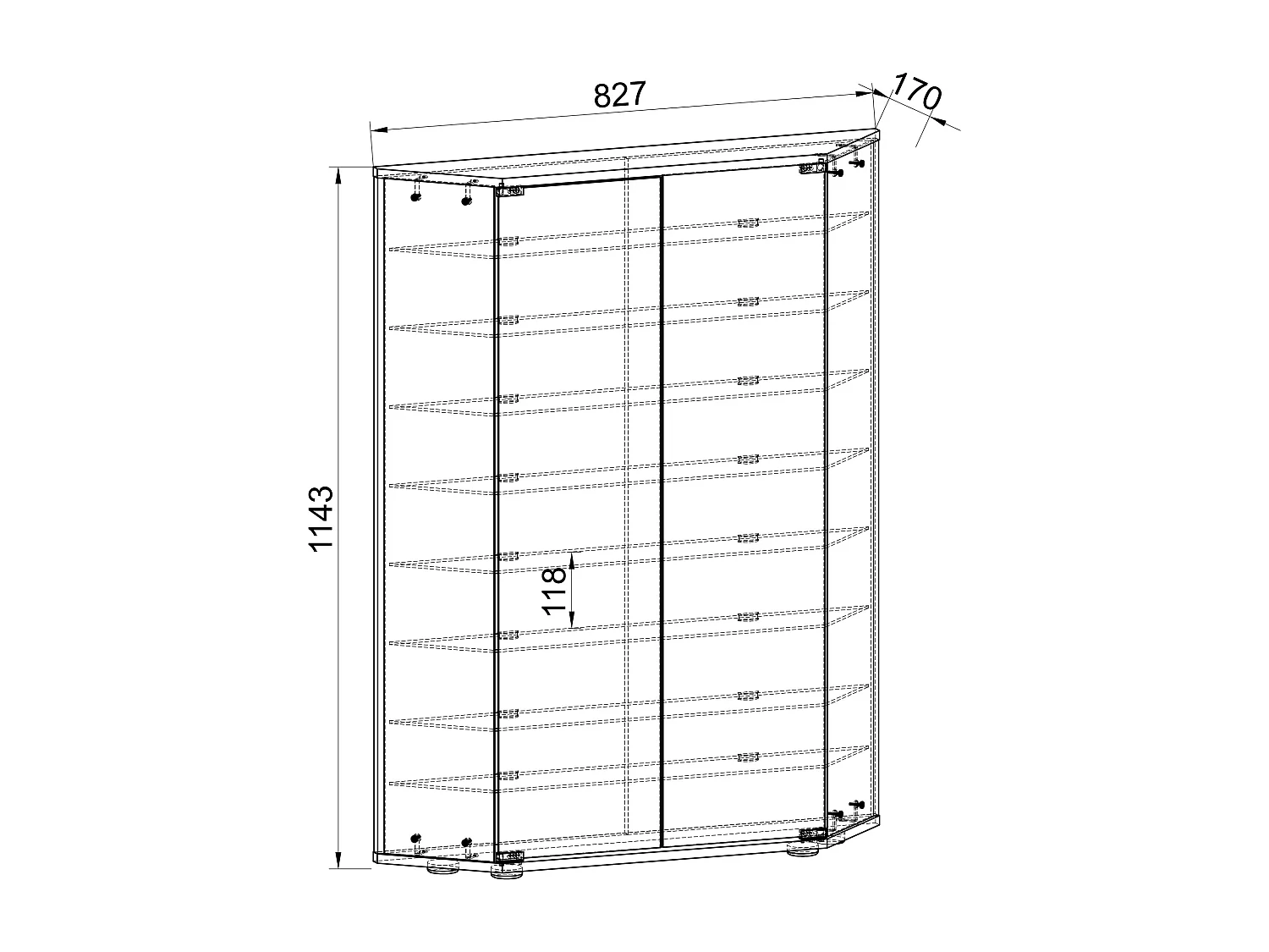 Wandvitrine Hängevitrine Glasvitrine Benila XL