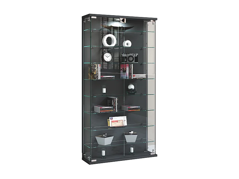 Wall display cabinet Relas Anthracite H. 114 x W. 59 x D. 17 cm