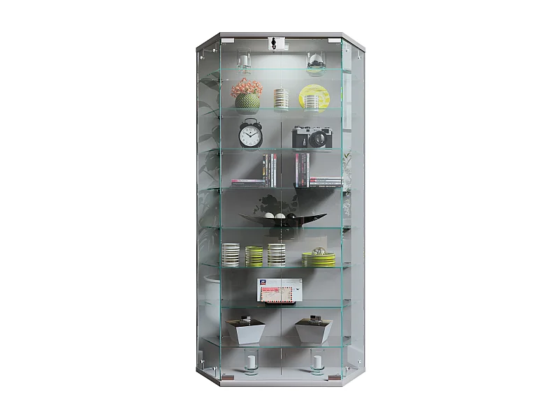 Wall display cabinet Benila Silver H. 114 x W. 83 x D. 17 cm