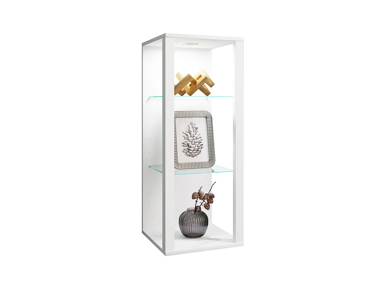 Wall display cabinet Glasol White H. 90 x W. 35 x D. 35 cm