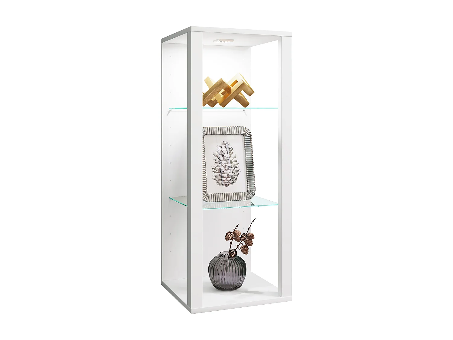 Wall display cabinet Glasol White H. 90 x W. 35 x D. 35 cm