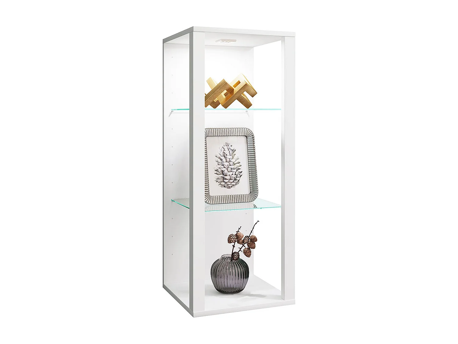 Wall display cabinet Glasol White H. 90 x W. 35 x D. 35 cm