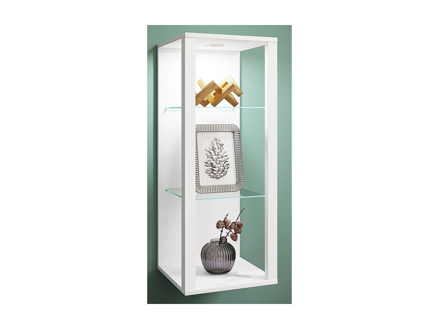 Wall display cabinet Glasol White H. 90 x W. 35 x D. 35 cm