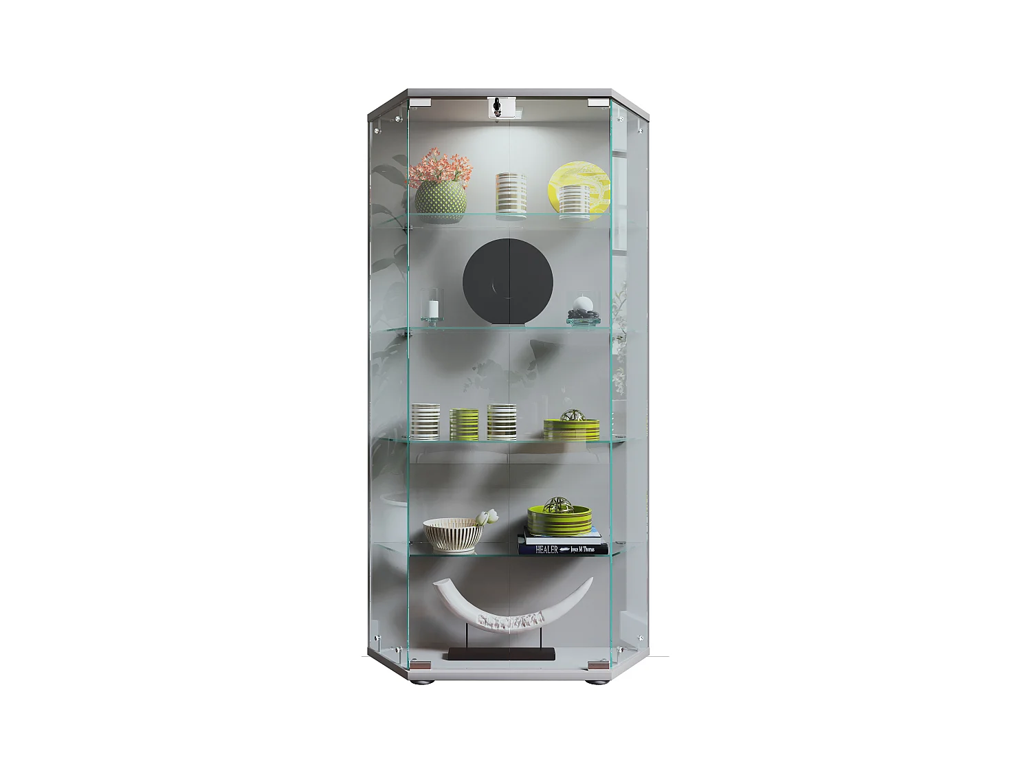 Standing cabinet Cenila Silver H. 114 x W. 83 x D. 17 cm