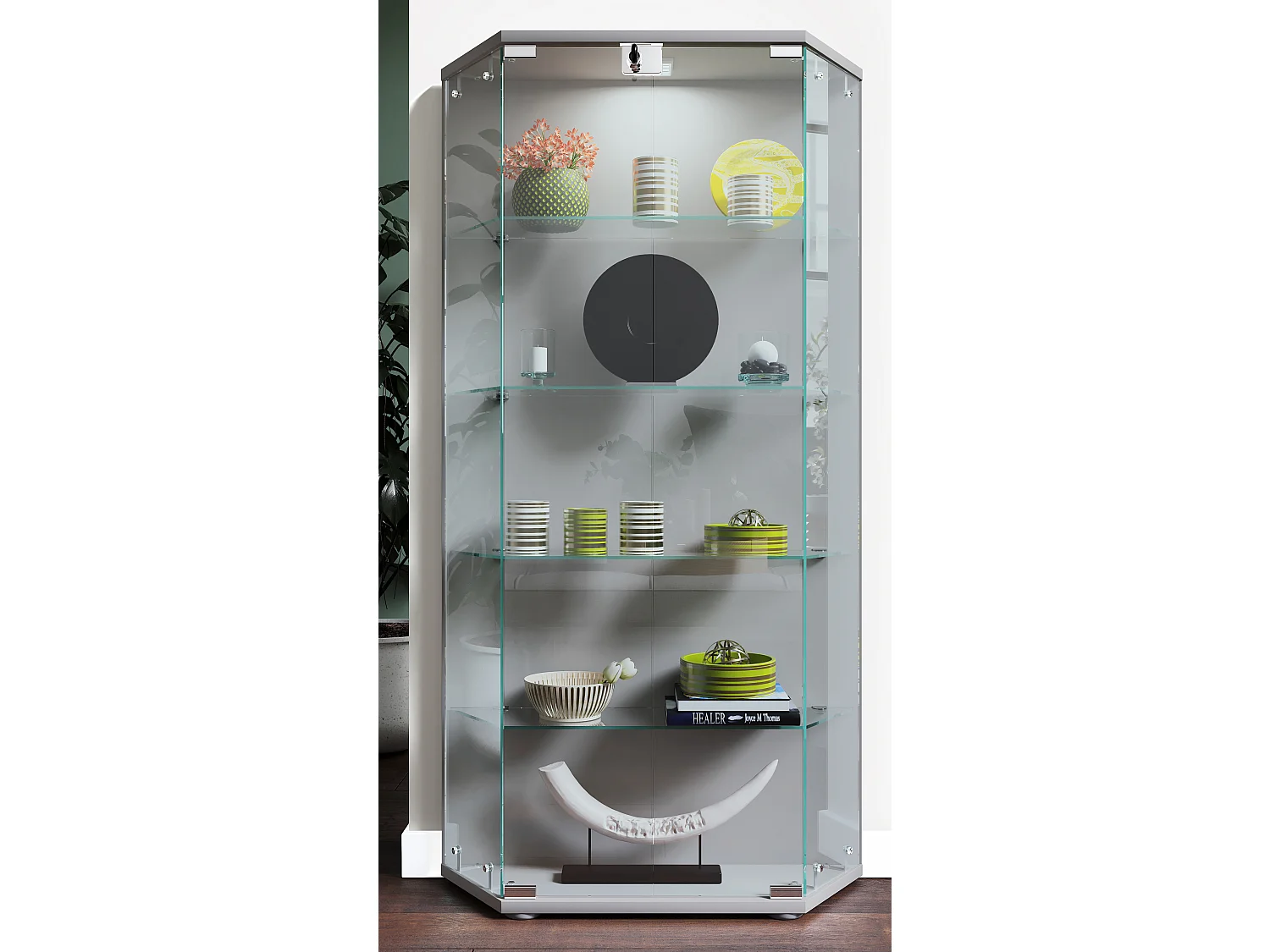 Armário em pé Cenila Prata A. 114 x L. 83 x P. 17 cm