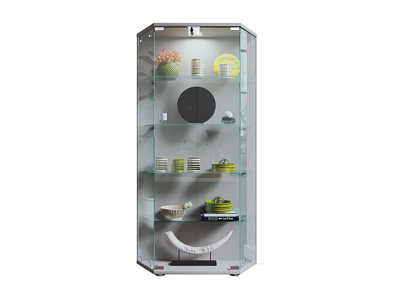 Standing cabinet Cenila Silver H. 114 x W. 83 x D. 17 cm