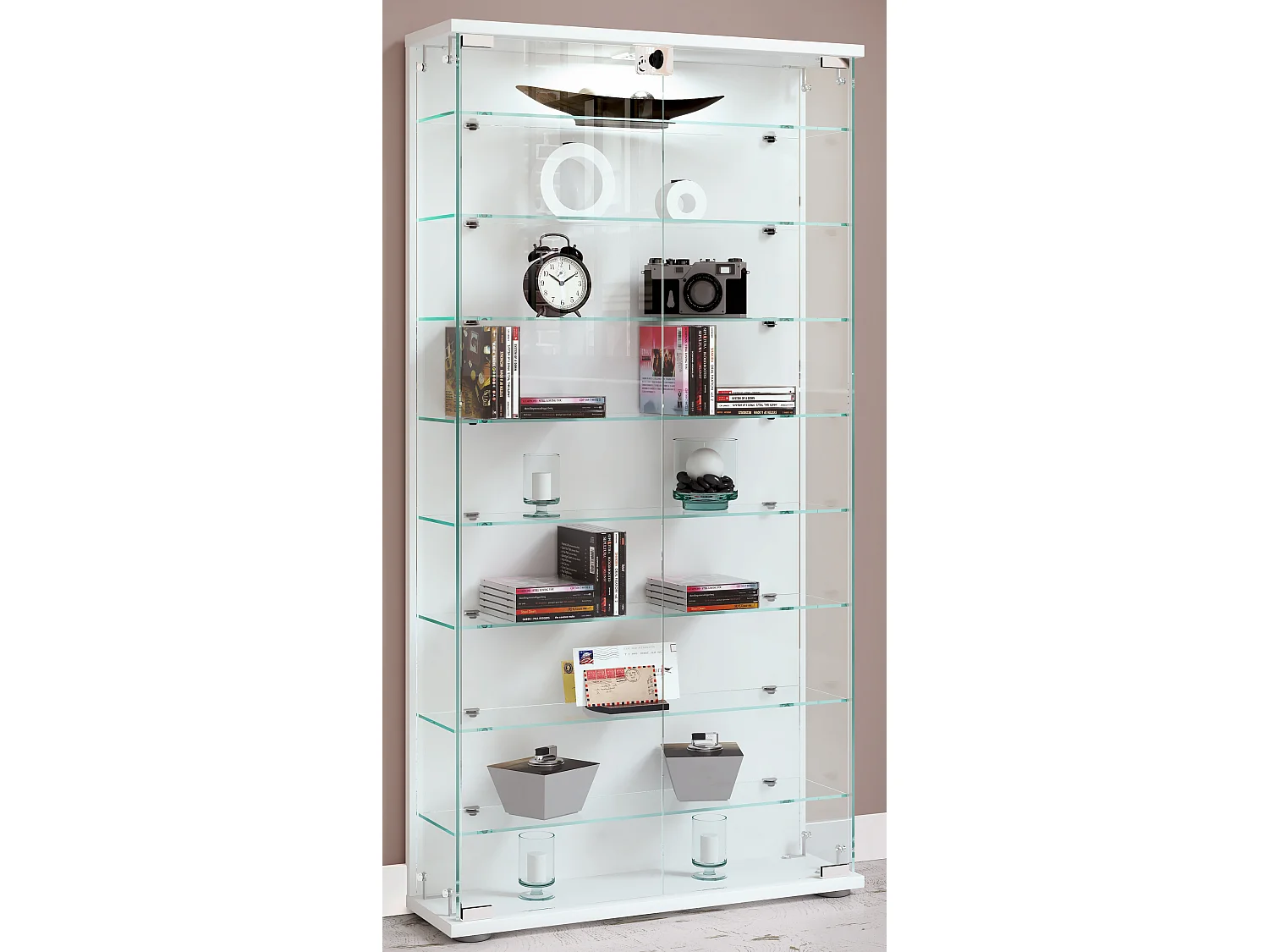 Holz Glas Stand Vitrine Sammelvitrine Stelas L