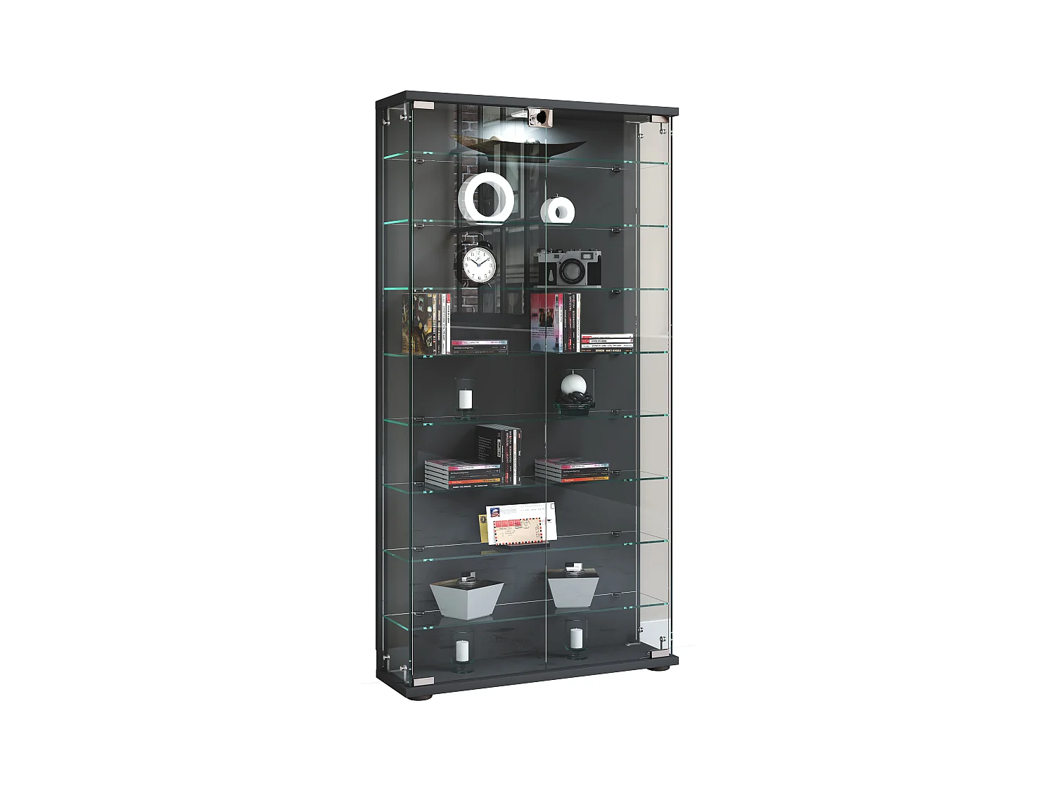Standing cabinet Stelas Anthracite H. 114 x W. 59 x D. 17 cm