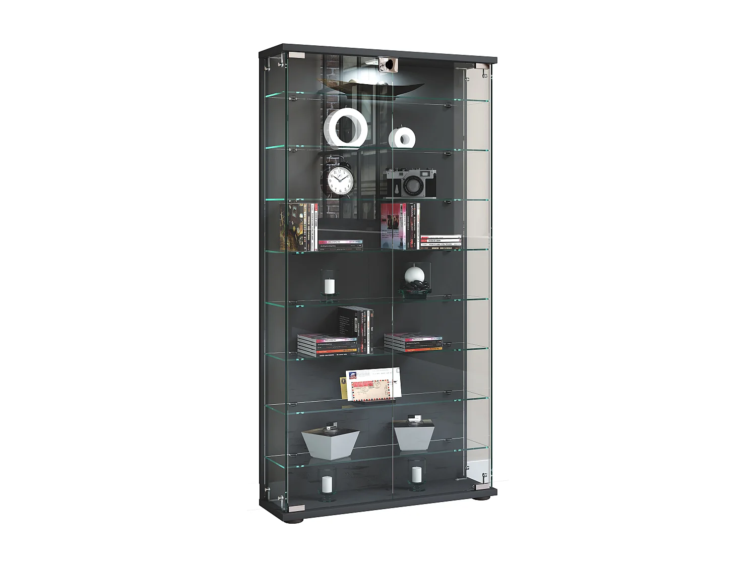 Standing cabinet Stelas Anthracite H. 114 x W. 59 x D. 17 cm