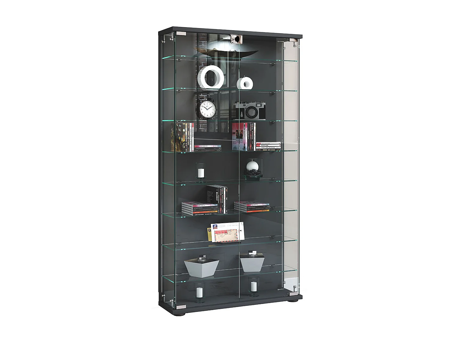 Standing cabinet Stelas Anthracite H. 114 x W. 59 x D. 17 cm