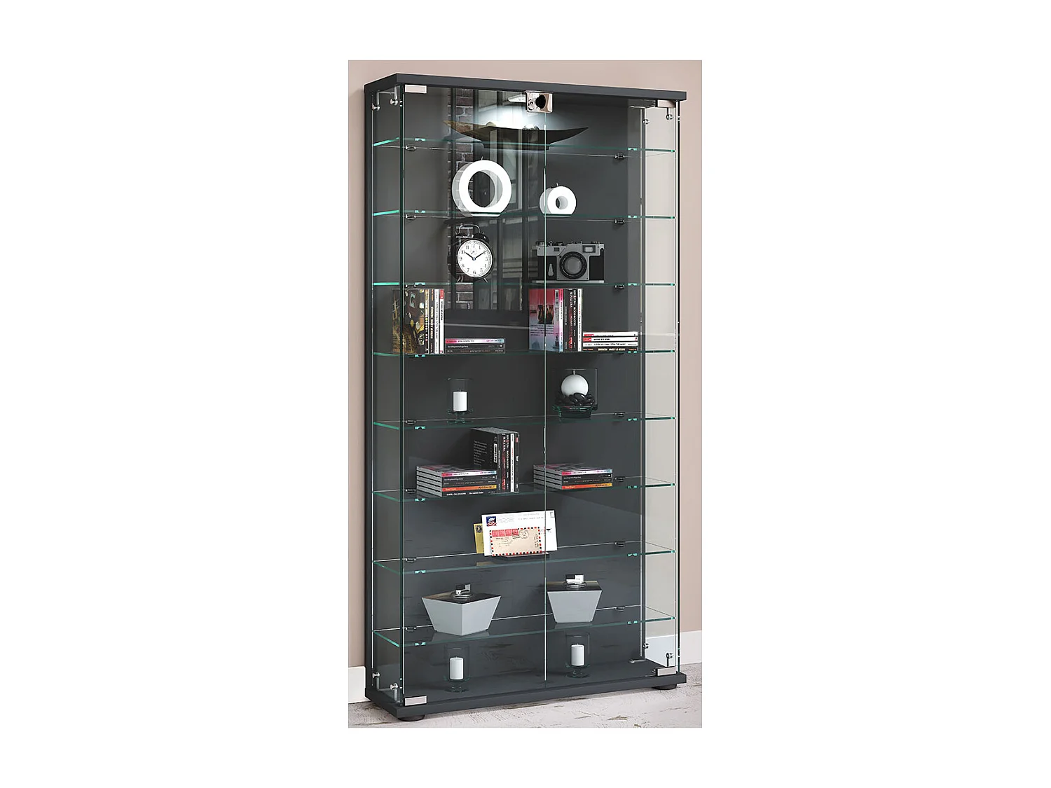 Standing cabinet Stelas Anthracite H. 114 x W. 59 x D. 17 cm