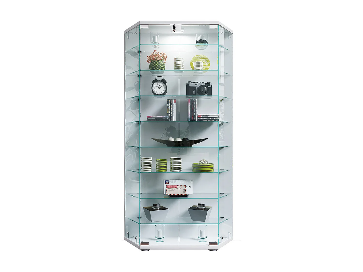 Standing cabinet Cenila White H. 114 x W. 83 x D. 17 cm