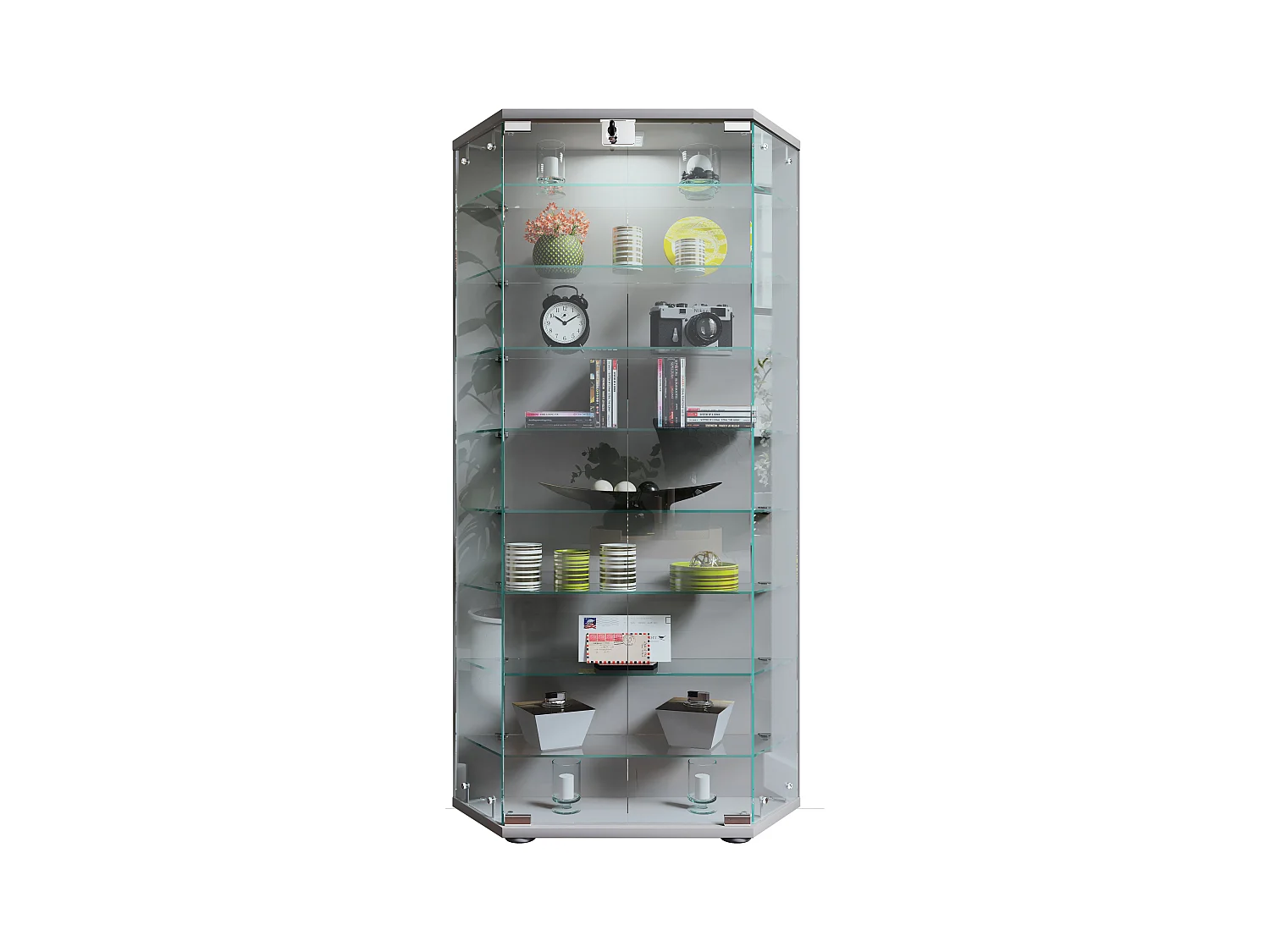 Standing cabinet Cenila Silver H. 114 x W. 83 x D. 17 cm