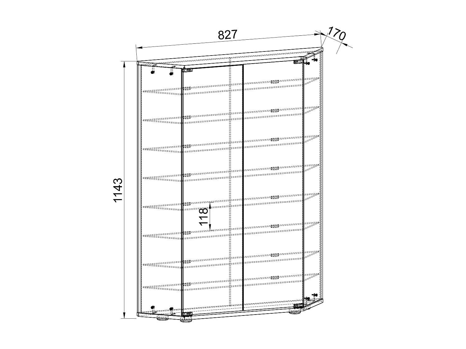 Holz Glas Stand Vitrine Sammelvitrine Cenila XL