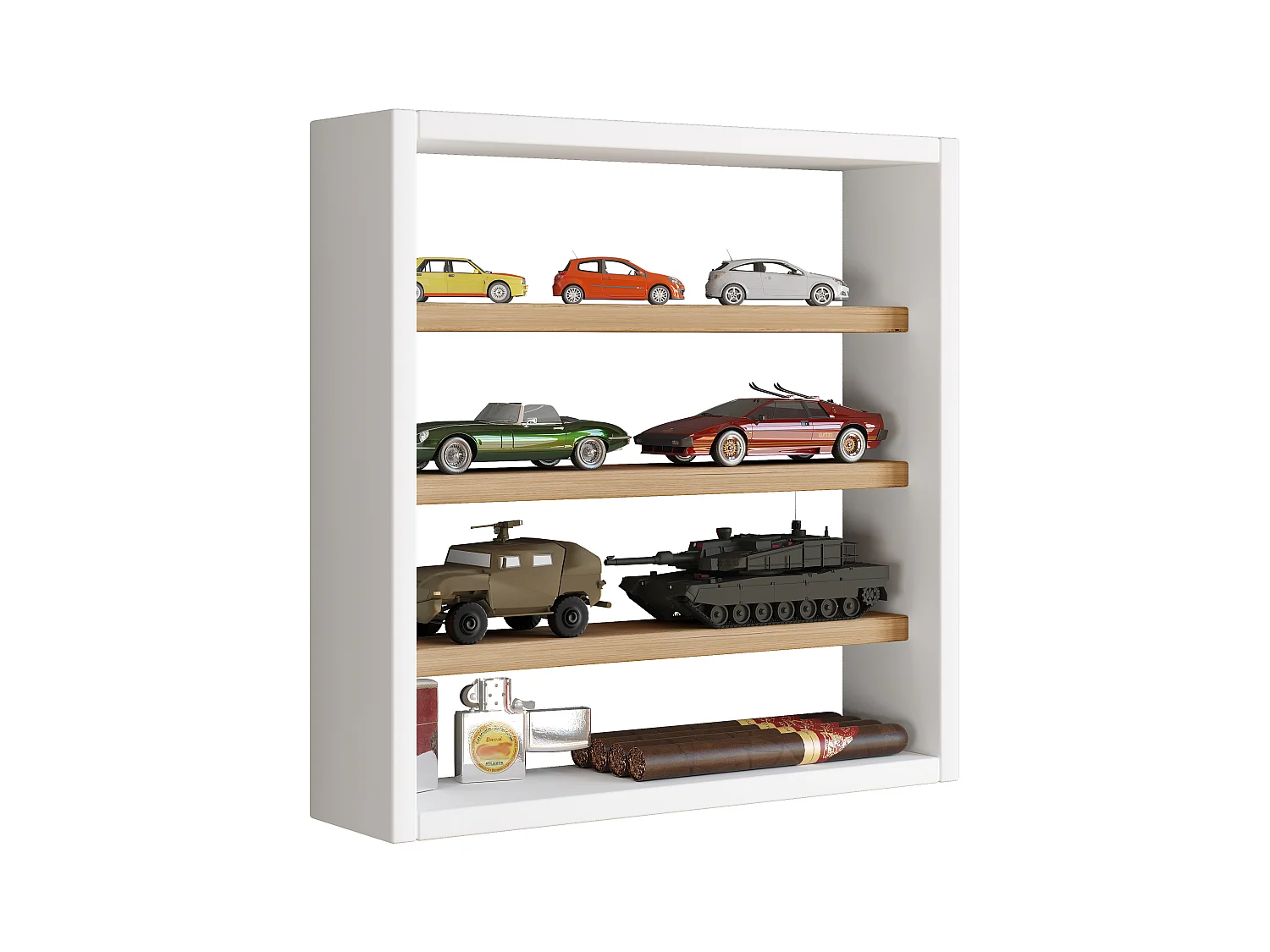 Wall display cabinet Osado White / Honey oak H. 40 x W. 40 x D. 10 cm
