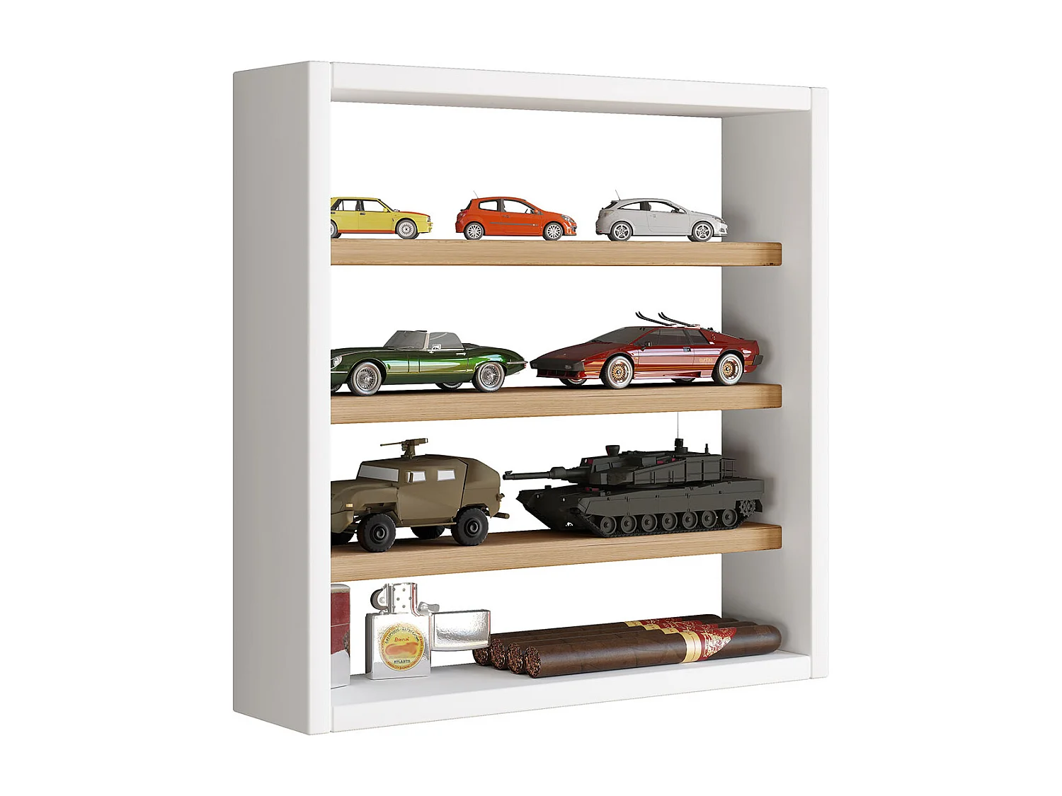 Wall display cabinet Osado White / Honey oak H. 40 x W. 40 x D. 10 cm