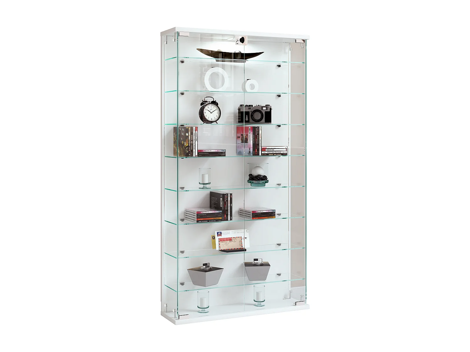 Wall display cabinet Relas White H. 114 x W. 59 x D. 17 cm