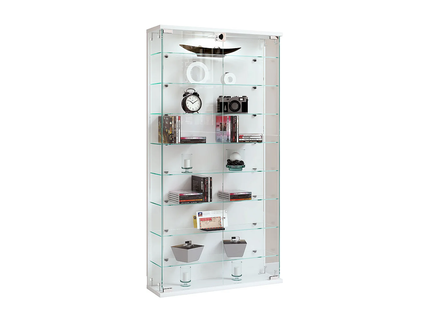 Wall display cabinet Relas White H. 114 x W. 59 x D. 17 cm