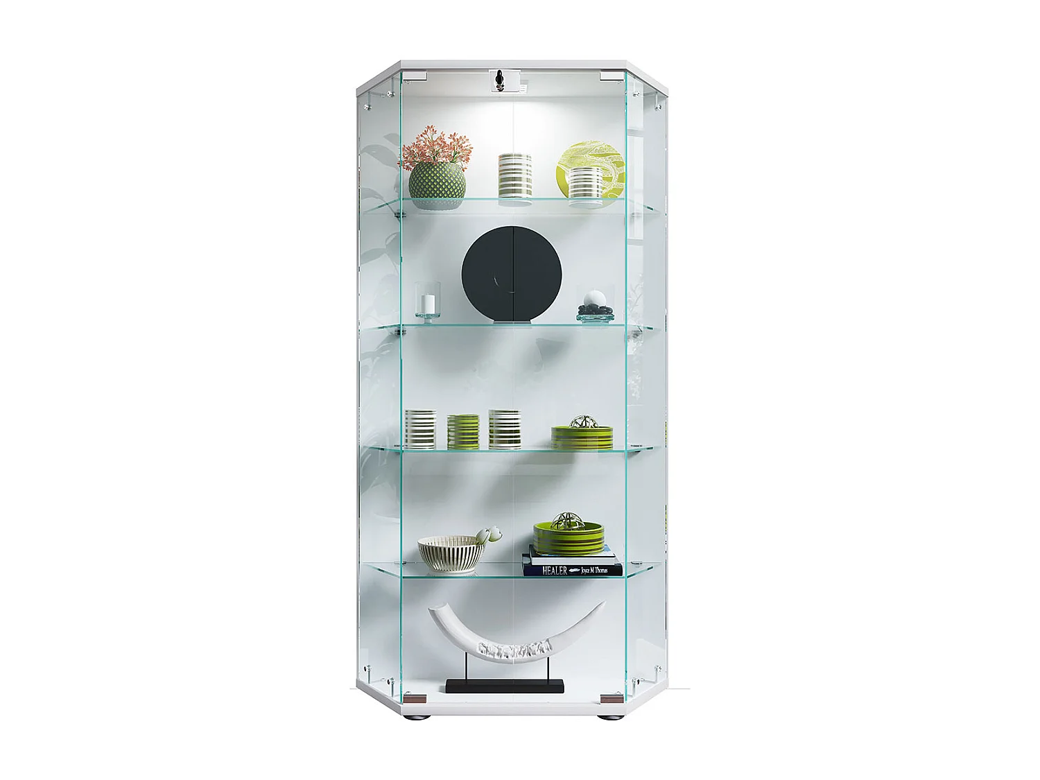 Vetro di legno Stand Showcase Shelf Cenila L