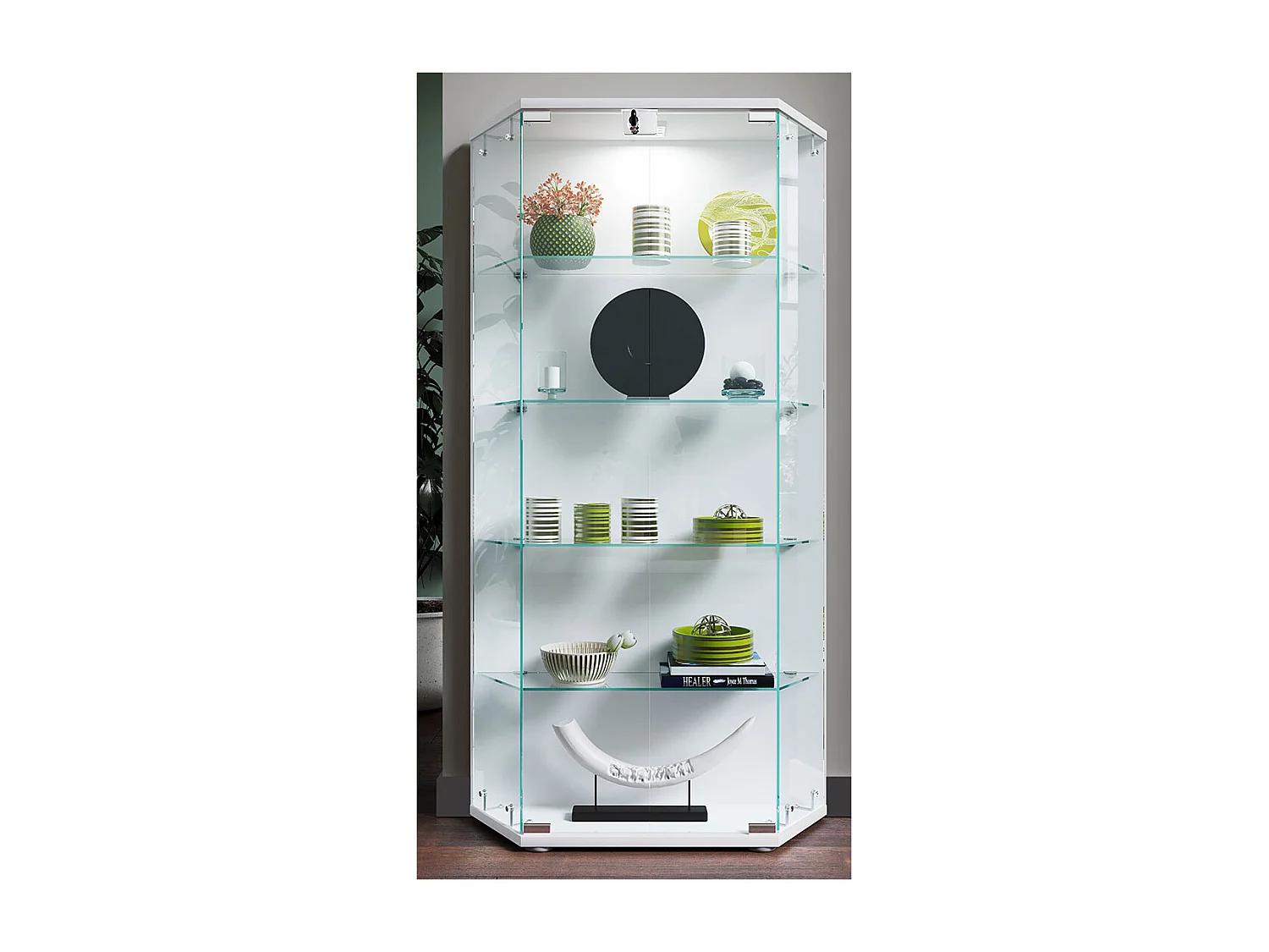 Vetro di legno Stand Showcase Shelf Cenila L