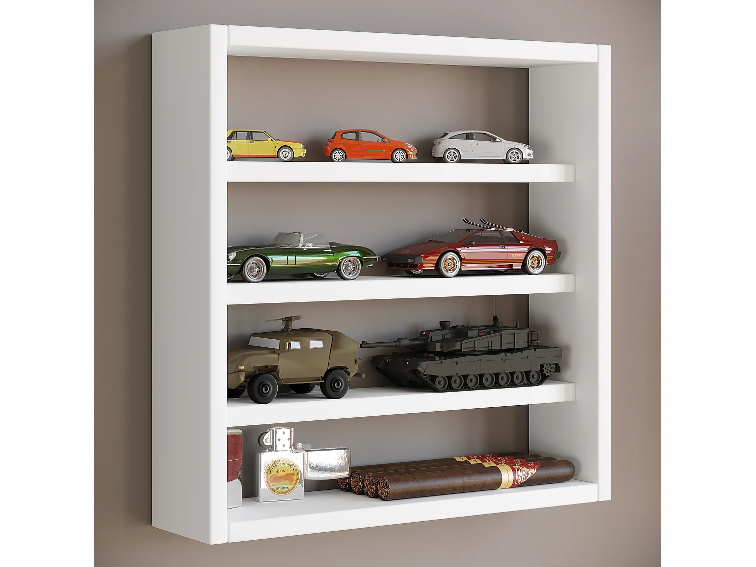 Wall display cabinet Osado White H. 40 x W. 40 x D. 10 cm