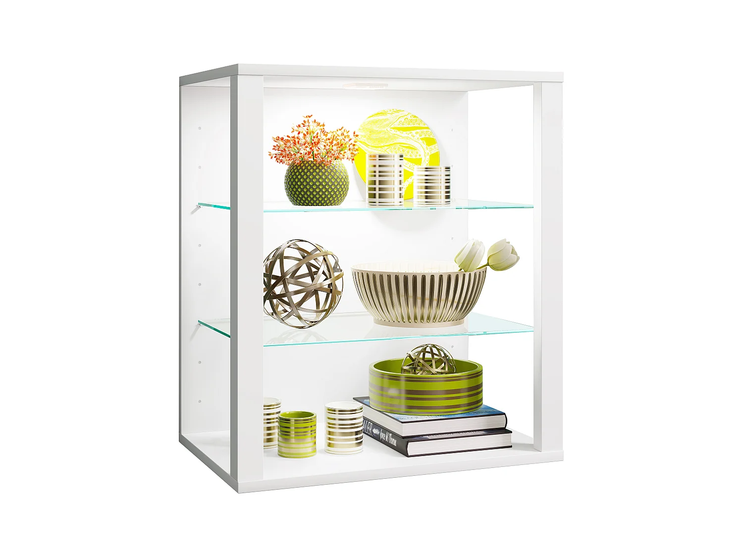 Wall display cabinet Glasol White H. 60 x W. 52 x D. 35 cm