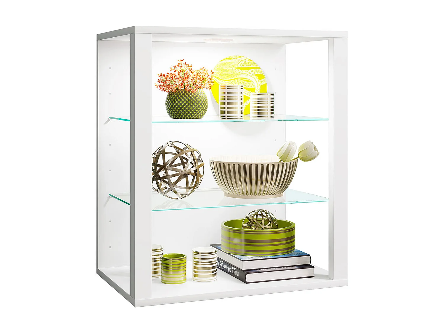 Wall display cabinet Glasol White H. 60 x W. 52 x D. 35 cm