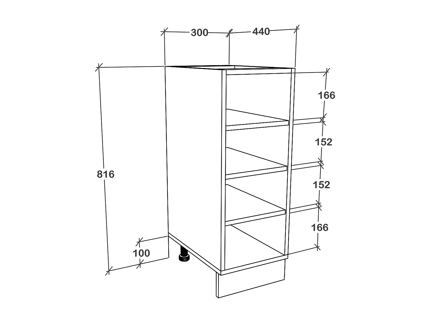 Küchenschrank Regal Küche Unterschrank Esilo 30cm