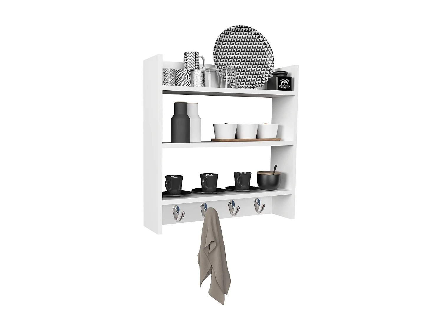 Kitchen furniture hanging cabinet Esilo White H. 60 x W. 60 x D. 15 cm