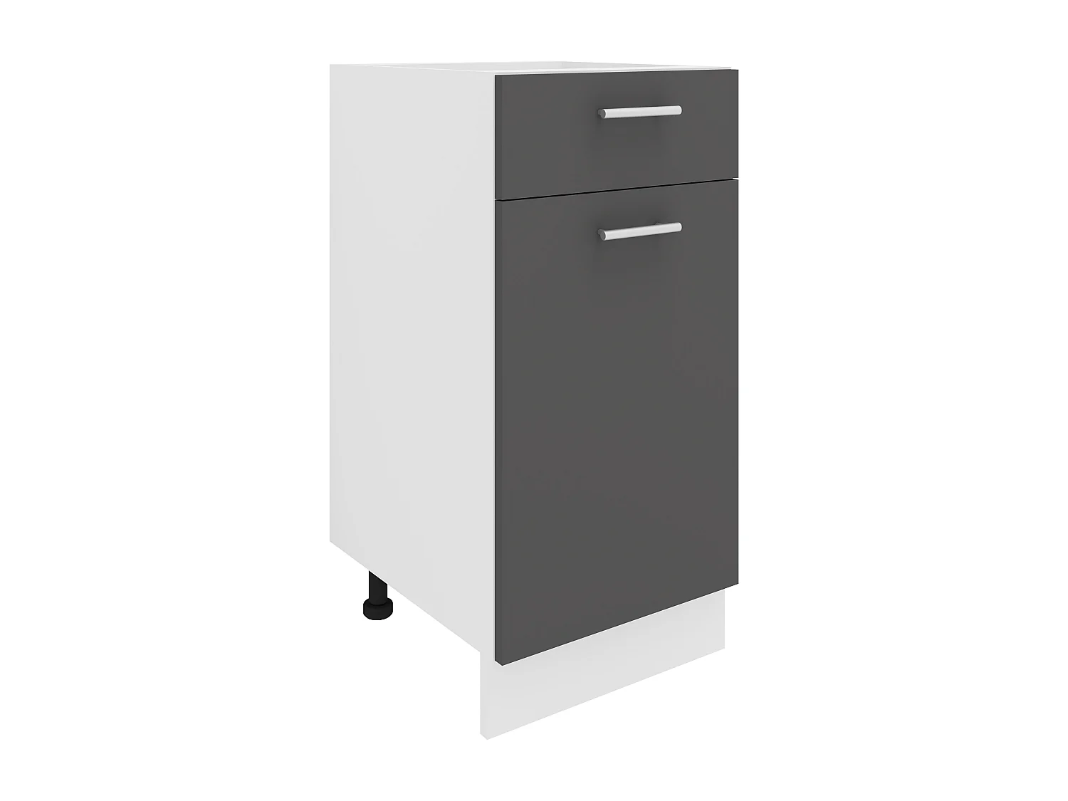 Armário de cozinha VCM | Dimensões aprox. A. 82 x L. 40 x P. 46 cm | Armário inferior com gaveta | Móveis de cozinha - Esilo (Branco / Antracite)