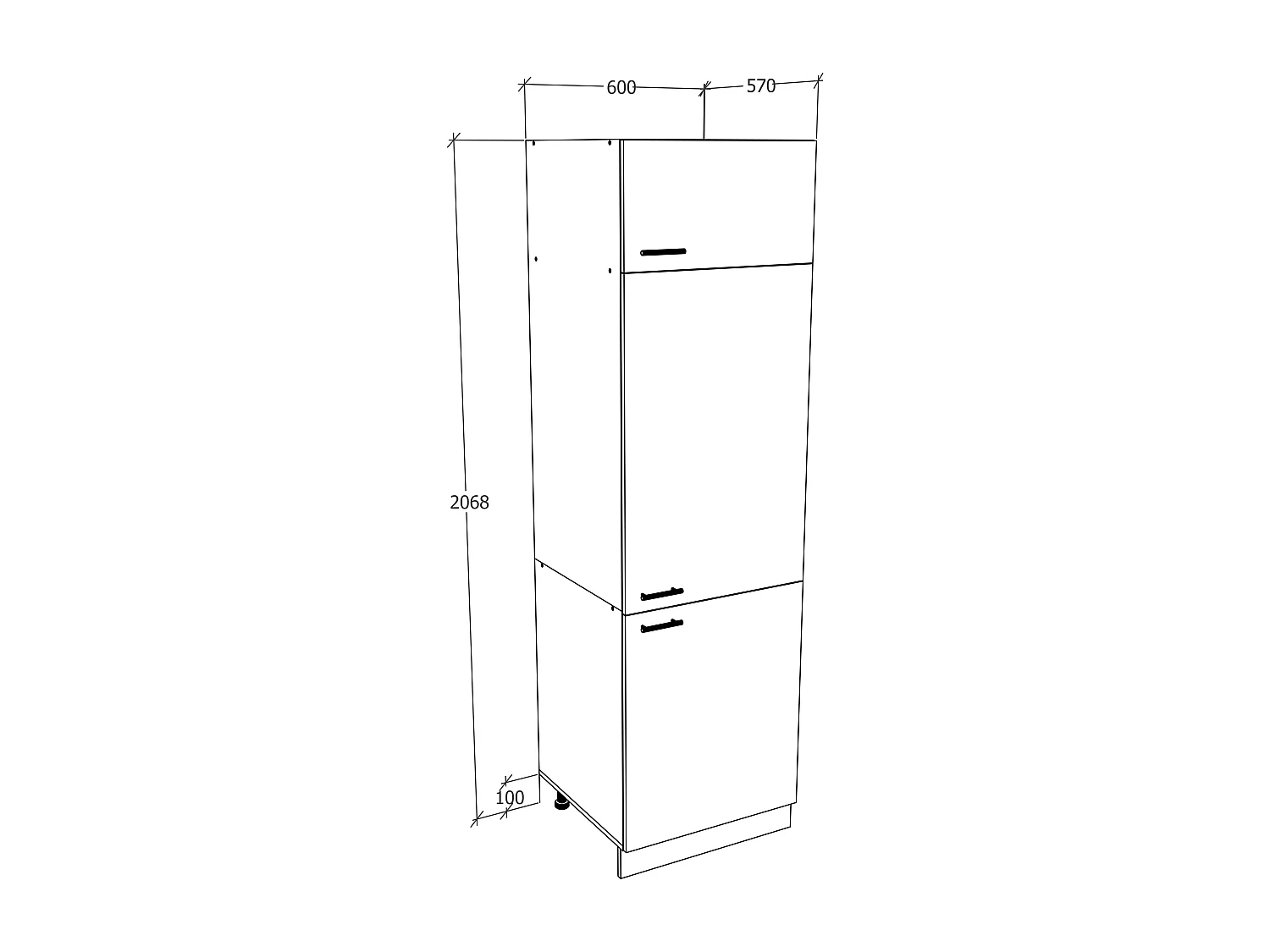 Küchenschrank B. 60 cm Hochschrank Küche Esilo