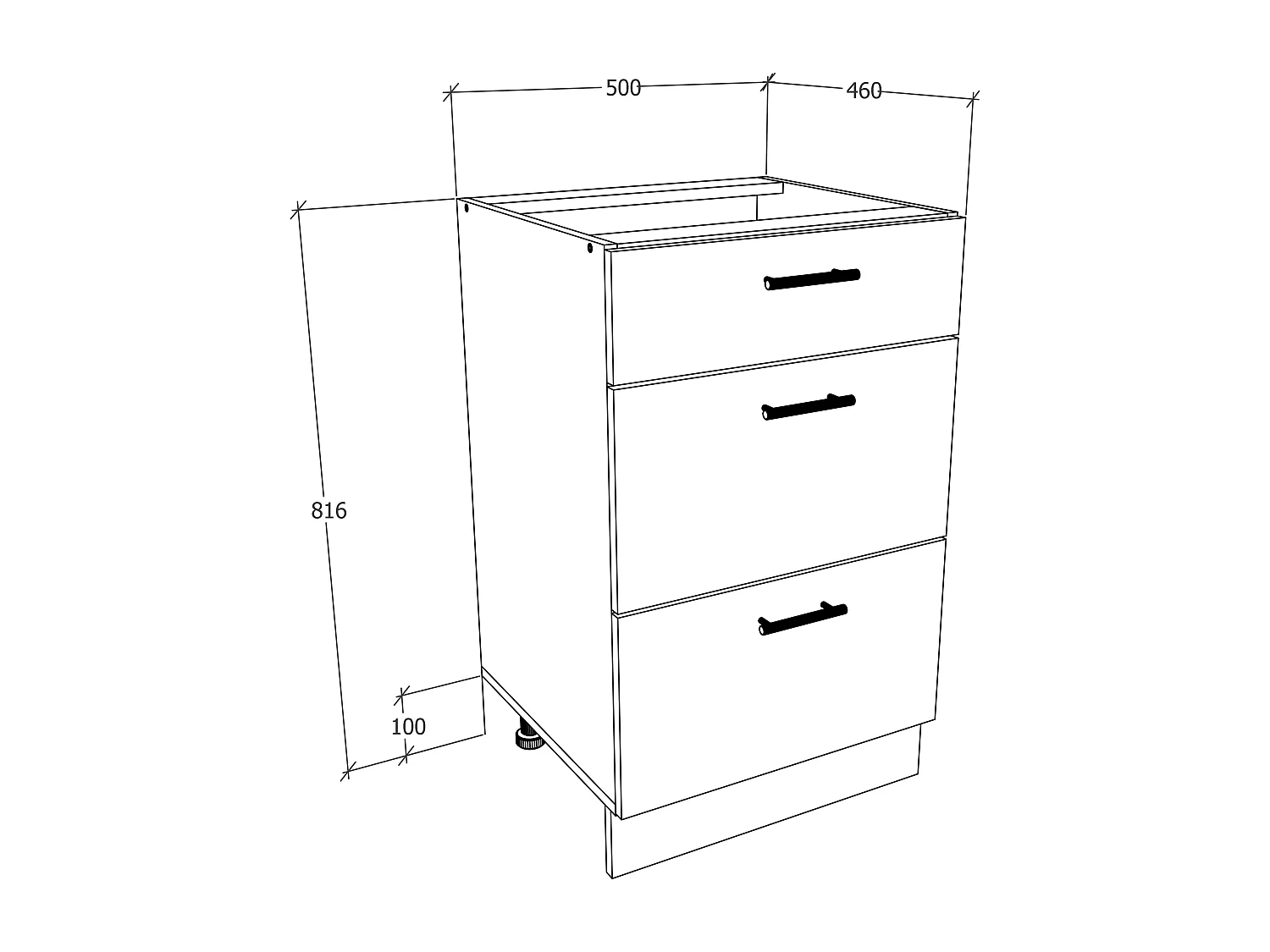 Kitchen furniture cabinet Esilo White / Sonoma oak H. 82 x W. 50 x D. 46 cm