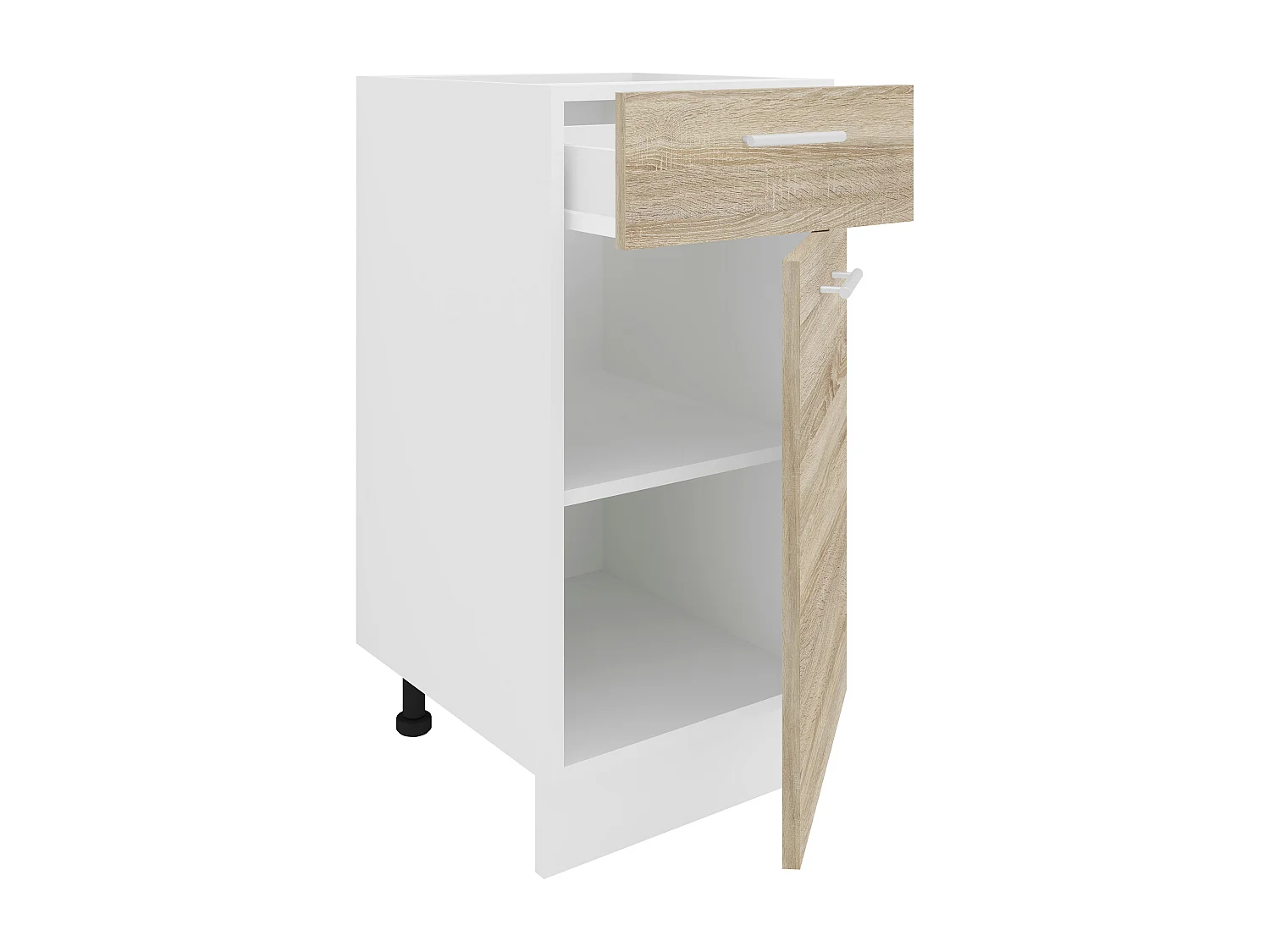 Kitchen furniture cabinet Esilo White / Sonoma oak H. 82 x W. 40 x D. 46 cm
