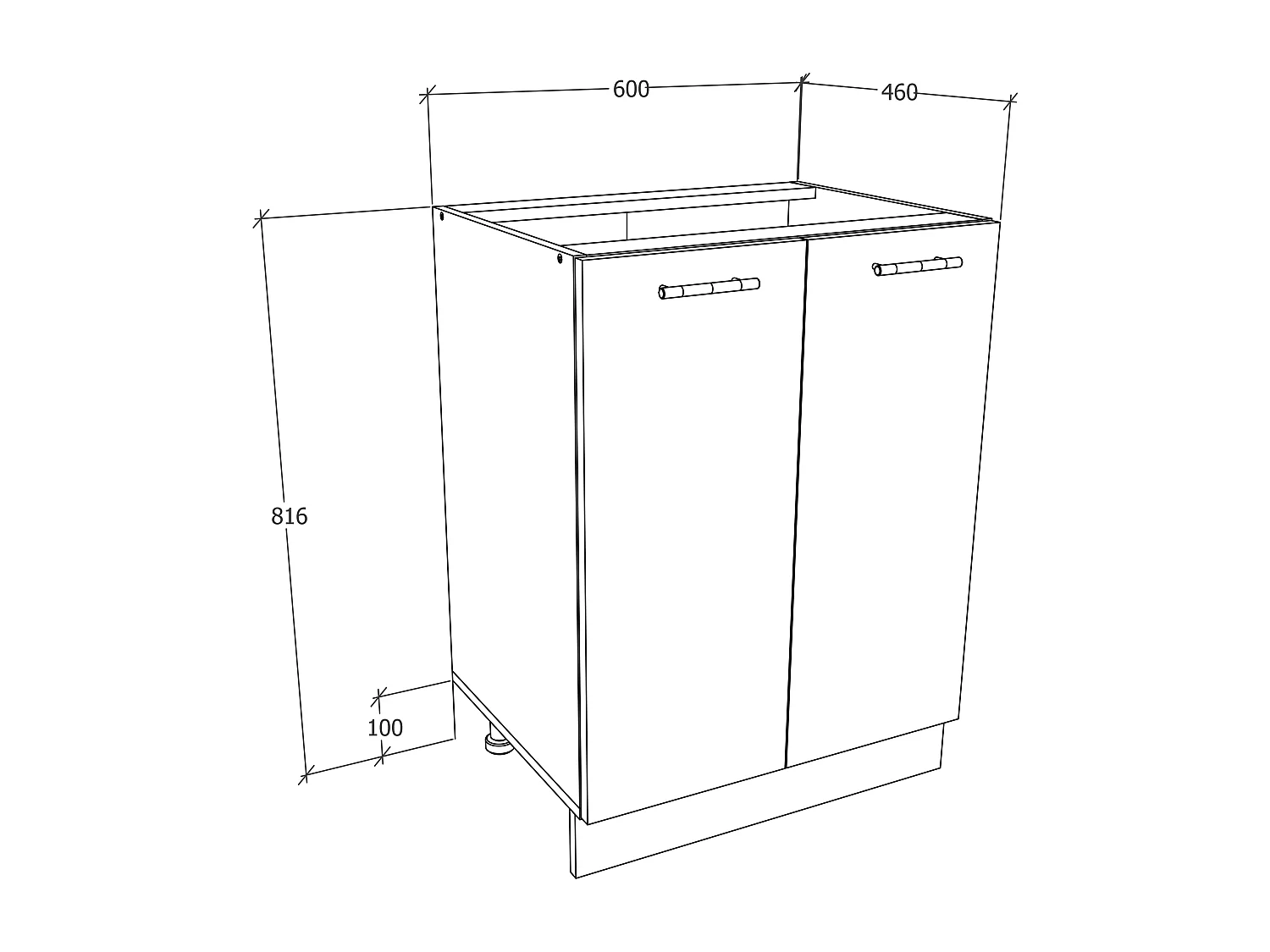 Küchenschrank B 60 cm Unterschrank Drehtüren Esilo