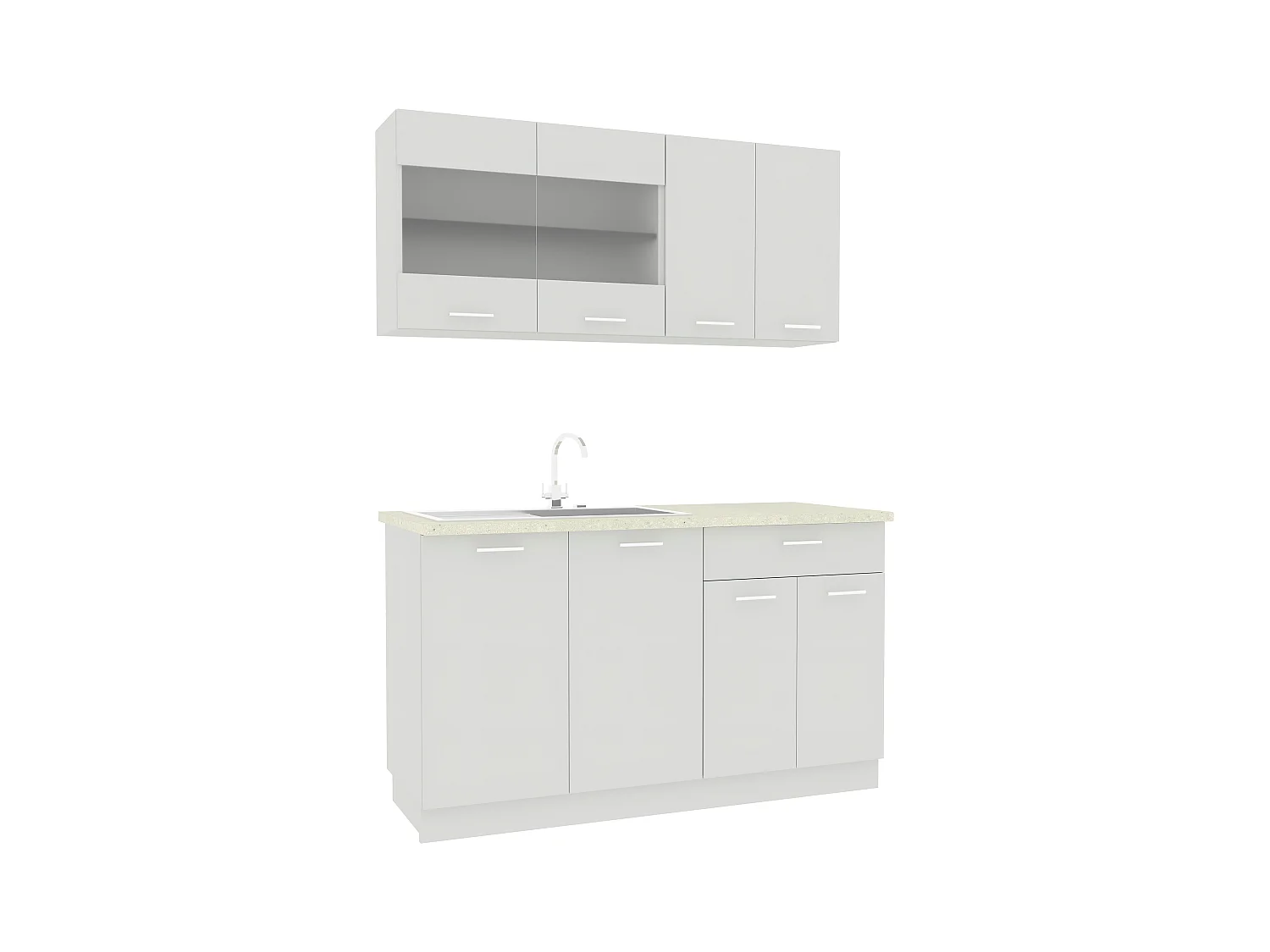 Kitchenette Esilo White H. 145 x W. 140 x. D. 60 cm