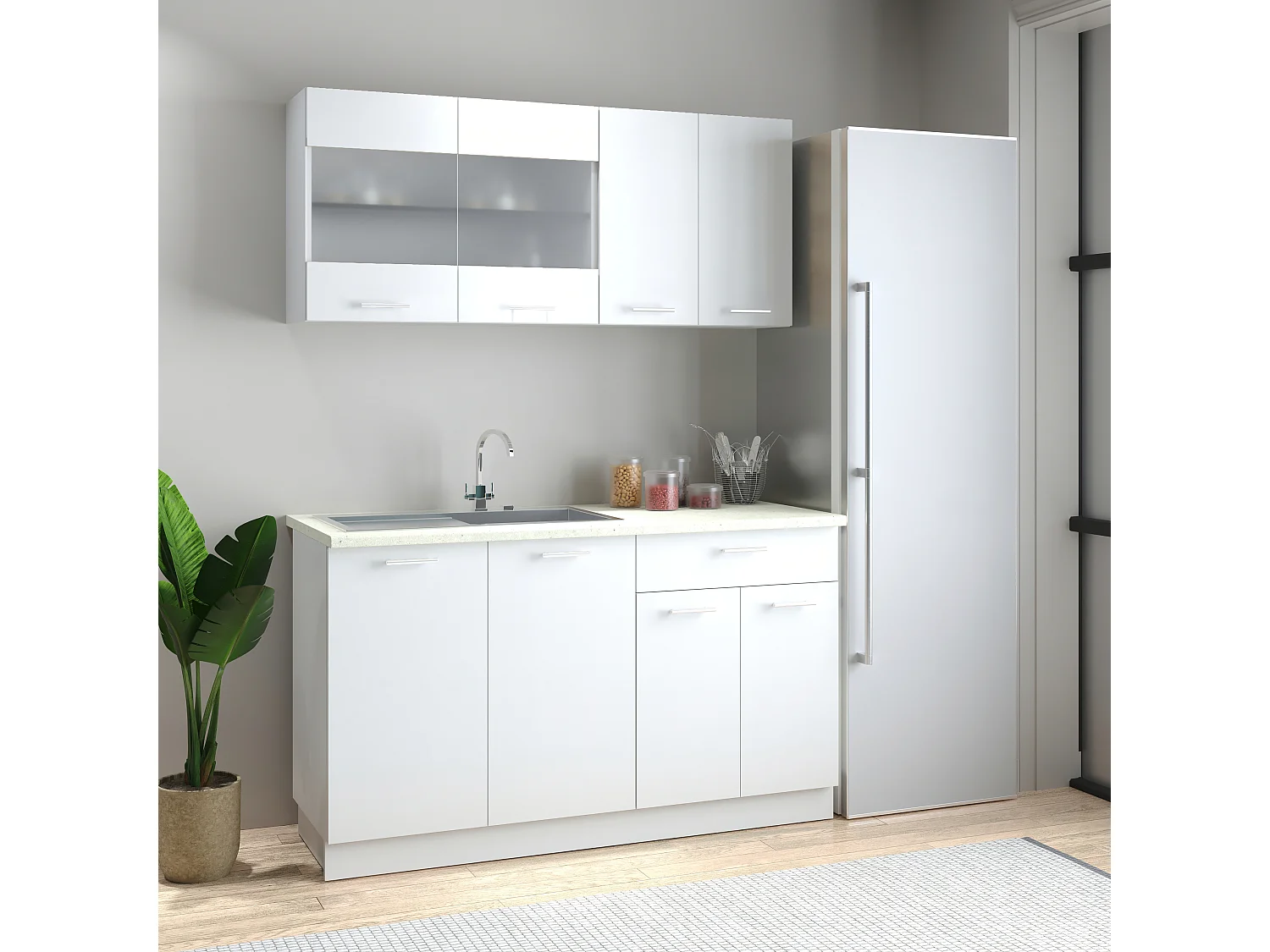 Kitchenette Esilo White H. 145 x W. 140 x. D. 60 cm