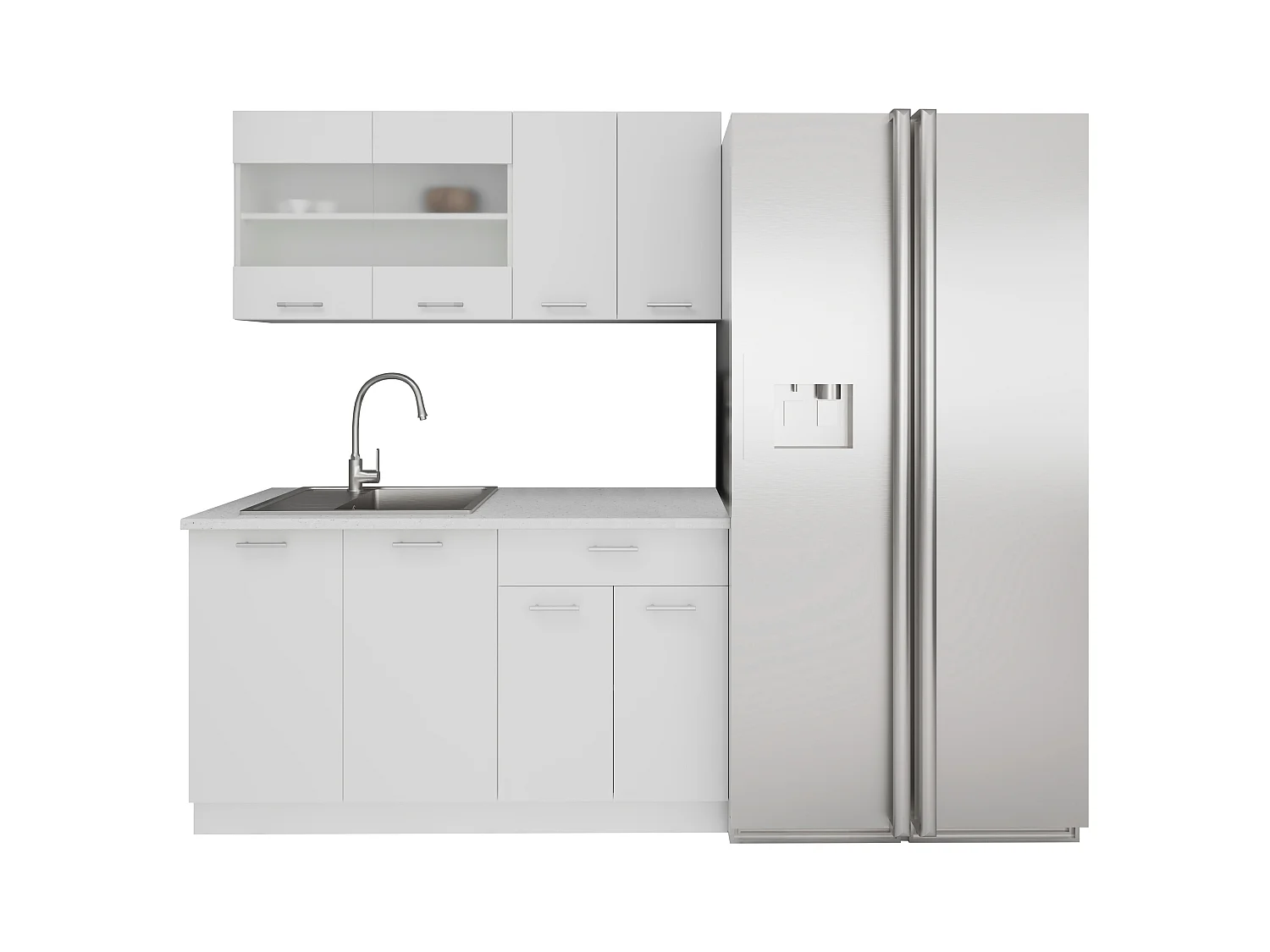 Kitchenette Esilo H. 145 x L. 140 x. P. 60 cm Wit
