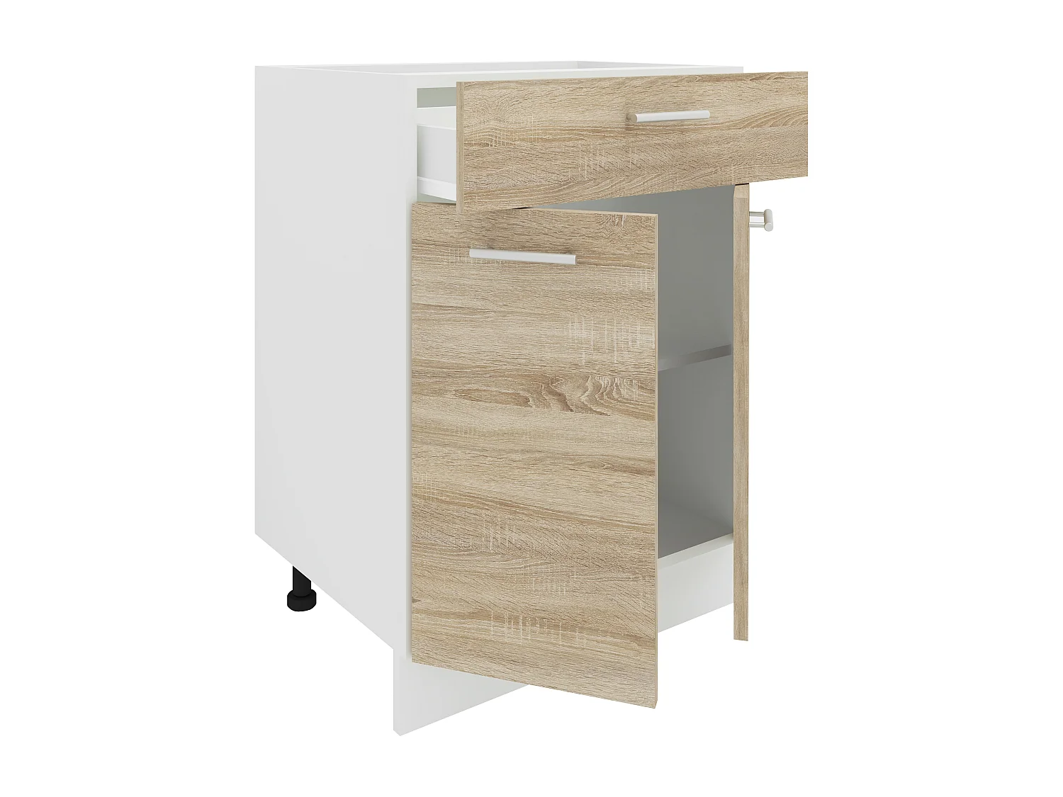 Kitchen furniture cabinet Esilo White / Sonoma oak H. 82 x W. 60 x D. 46 cm