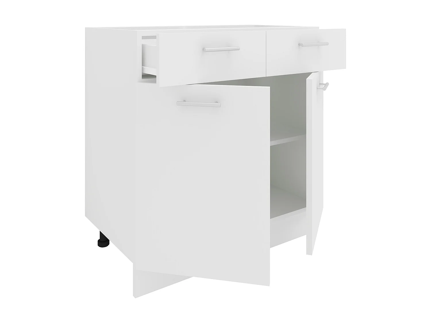 Armário de cozinha VCM | Dimensões aprox. A. 82 x L. 80 x. P. 46 cm | Armário inferior com gaveta | Móveis de cozinha – Esilo (Branco)