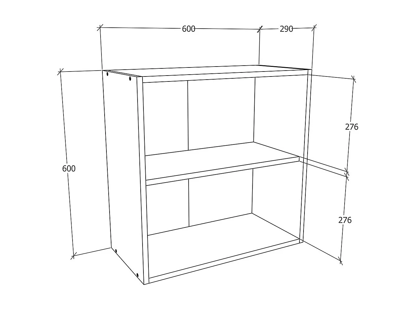 Keukenkast B. 60cm hangkast Esilo