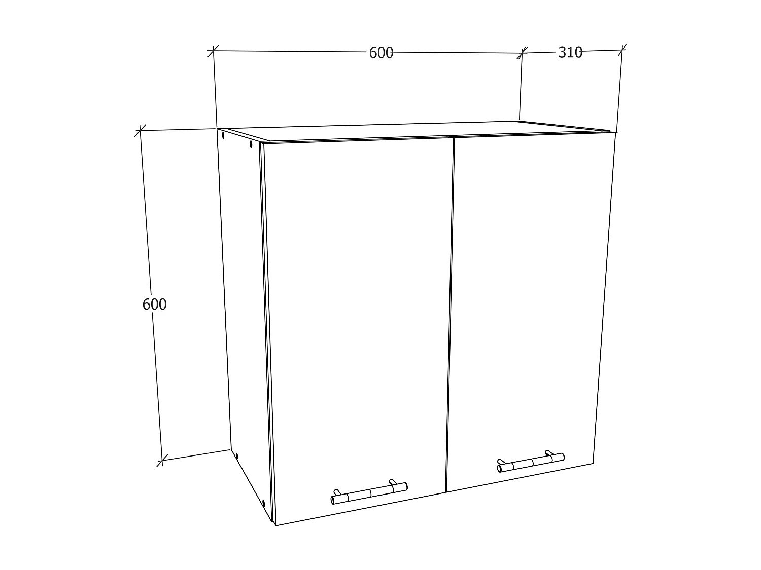 Keukenkast B. 60cm hangkast Esilo