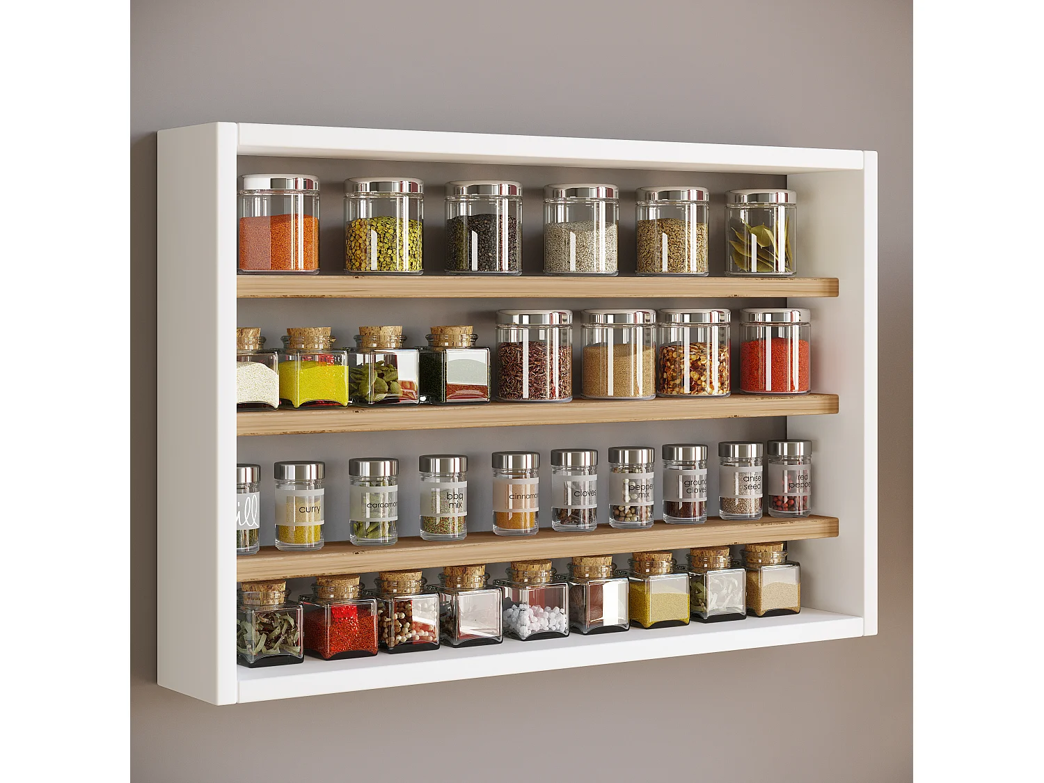 Holz Wandregal Gewürzregal Regal Küche Esaldi M
