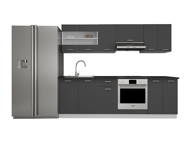 Kitchenette Esilo White / Anthracite H. 145 x W. 240 x. D. 60 cm