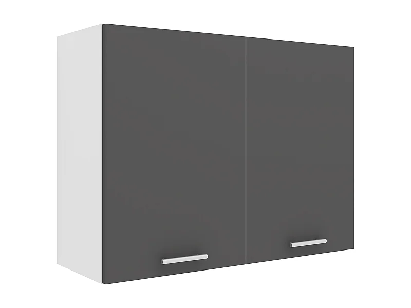 Kitchen furniture hanging cabinet Esilo White / Anthracite H. 60 x W. 80 x D. 31 cm