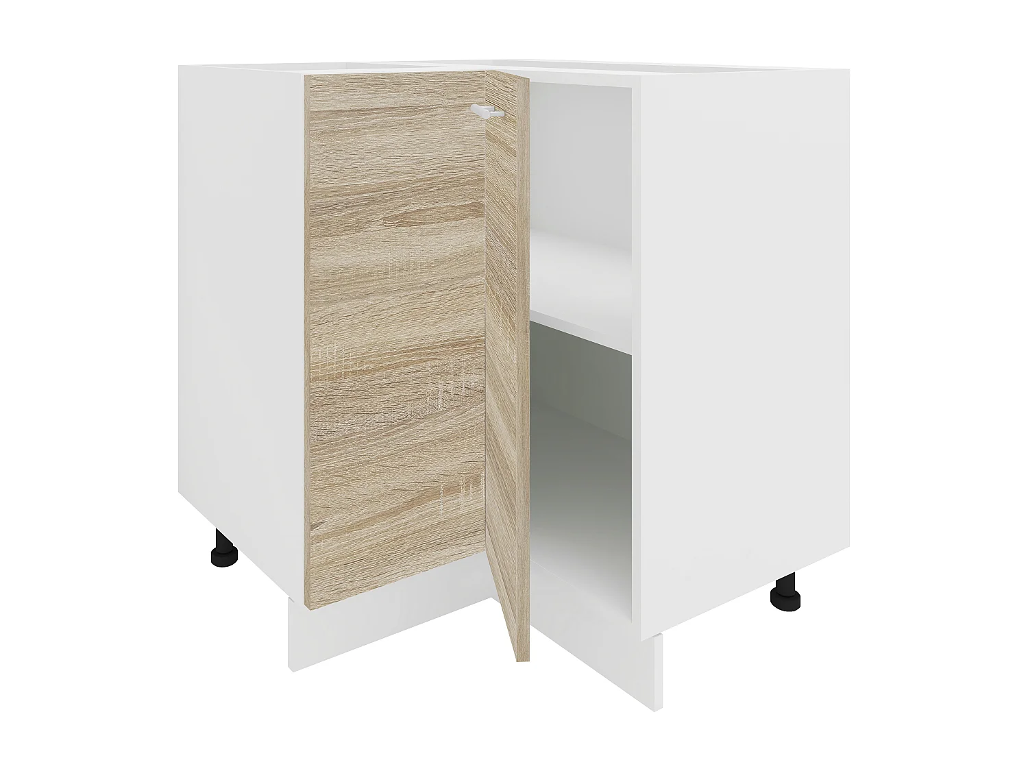 Armário de canto VCM | Pés ajustáveis em altura | Dimensões A. 82 x L. 76 x P. 76 cm | Armário de cozinha | Armário de cozinha - Esilo (branco / carvalho Sonoma)