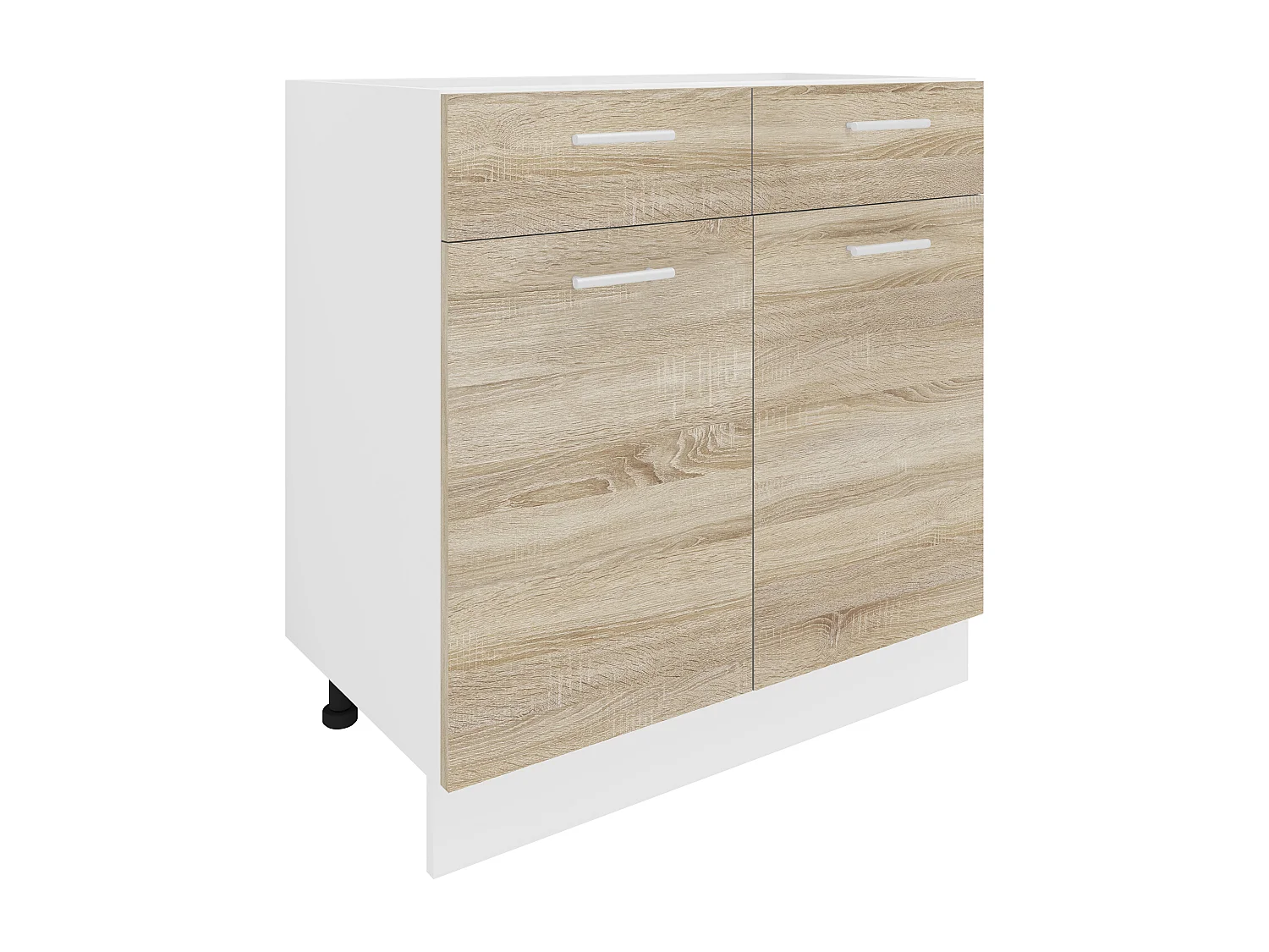 Armário de cozinha VCM | Dimensões aprox. A. 82 x L. 80 x. P. 46 cm | Armário inferior com gaveta | Móveis de cozinha – Esilo (Branco / Sonoma de carvalho)