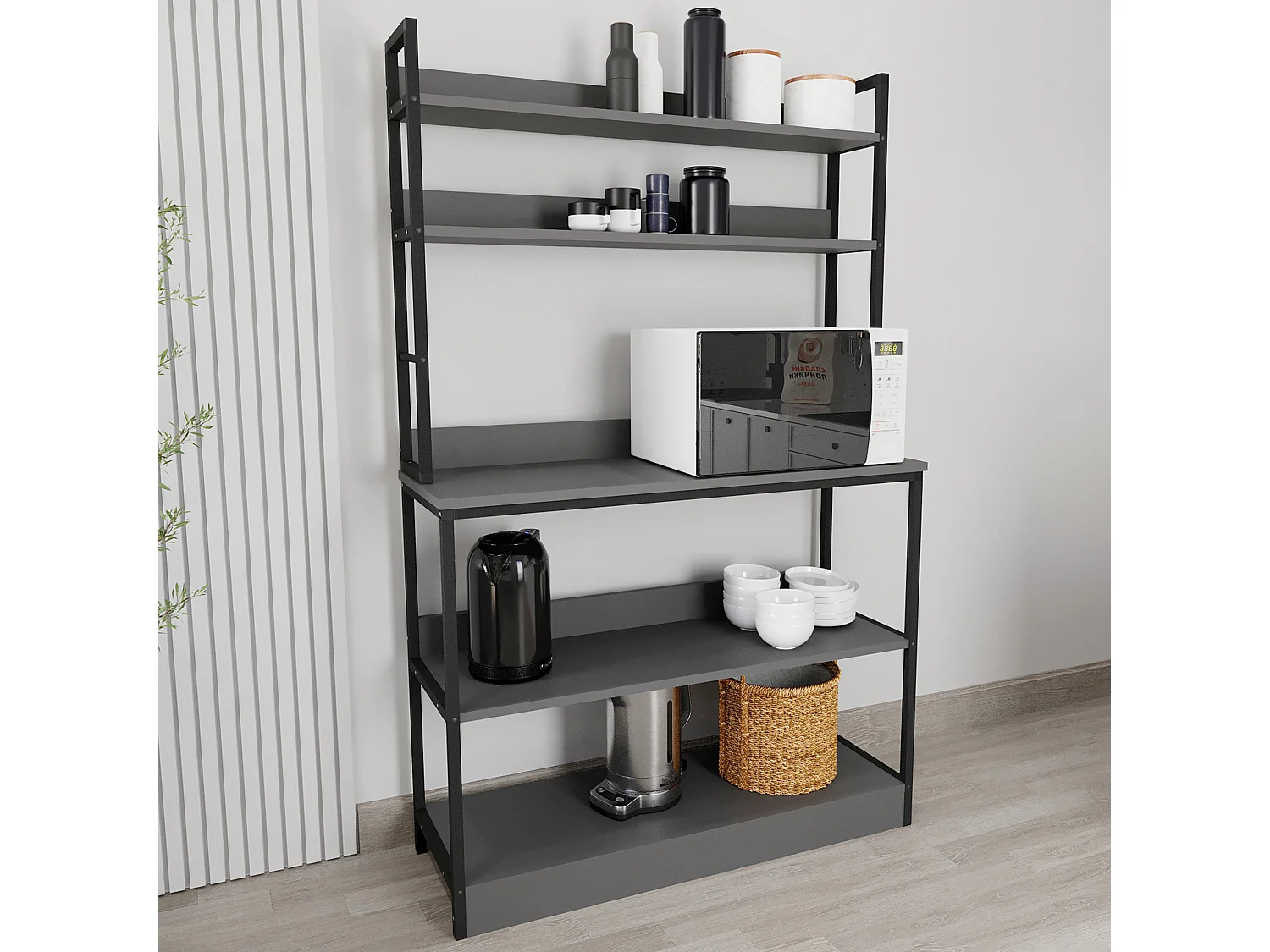 Kitchen furniture cabinet Insasi Anthracite H. 161 x W. 101 x D. 36 cm