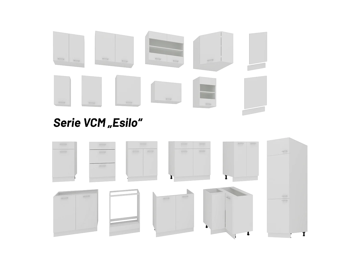 Kitchen furniture hanging cabinet Esilo White H. 60 x W. 57 x D. 57 cm