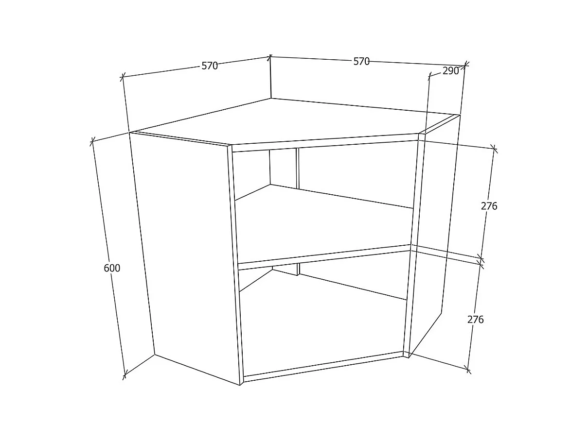 Kitchen furniture hanging cabinet Esilo White H. 60 x W. 57 x D. 57 cm