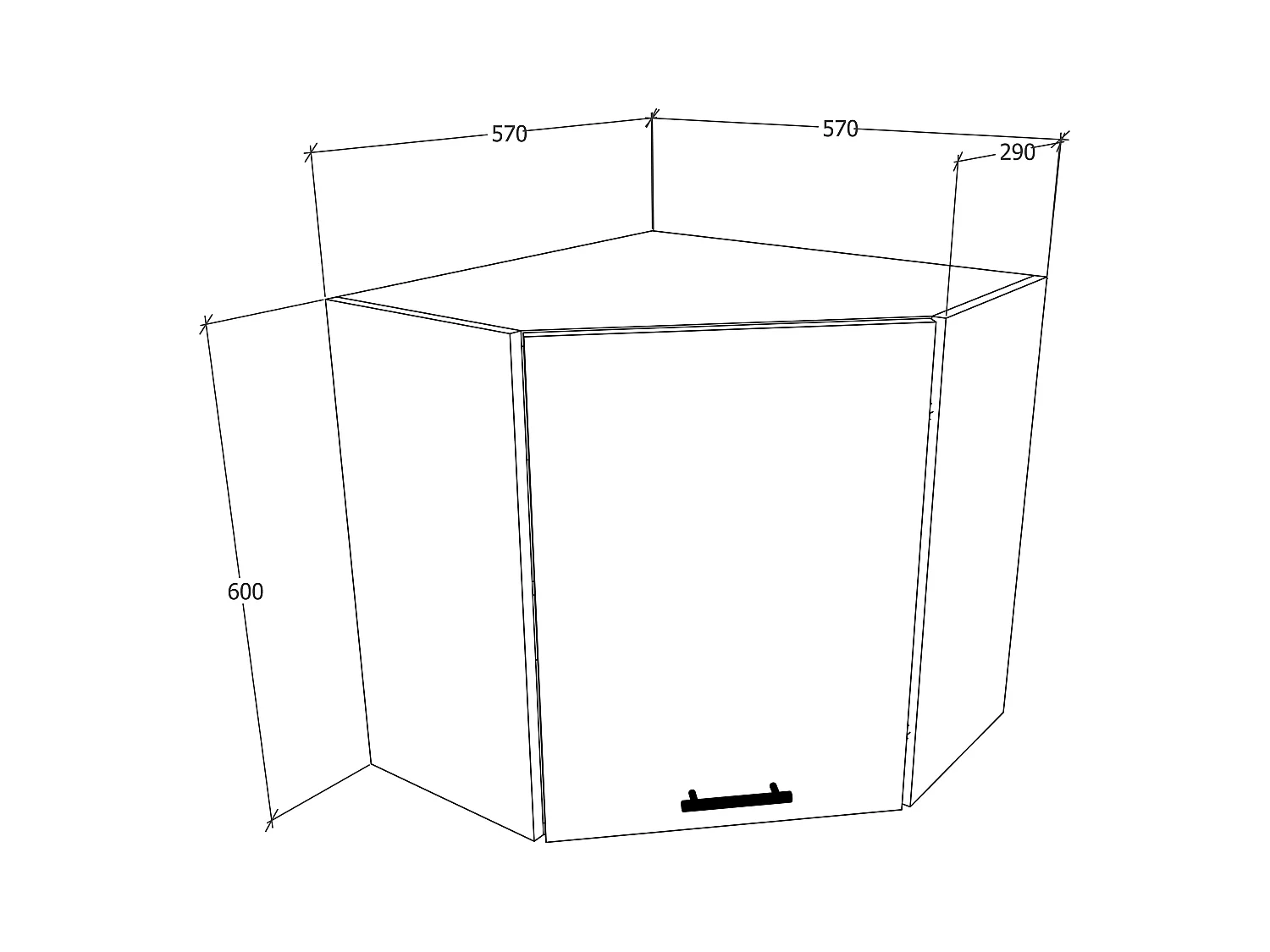Kitchen furniture hanging cabinet Esilo White H. 60 x W. 57 x D. 57 cm